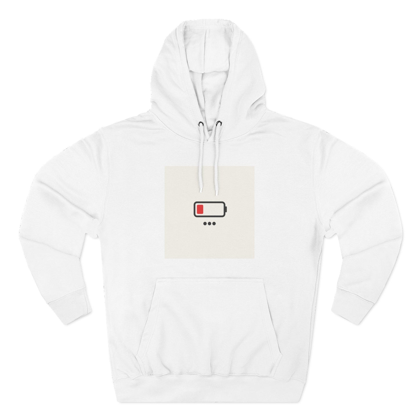 Low Battery Minimalist Hoodie — "First World..." Graphic Fleece Pullover