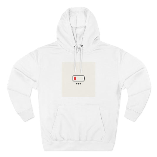 Low Battery Minimalist Hoodie — "First World..." Graphic Fleece Pullover
