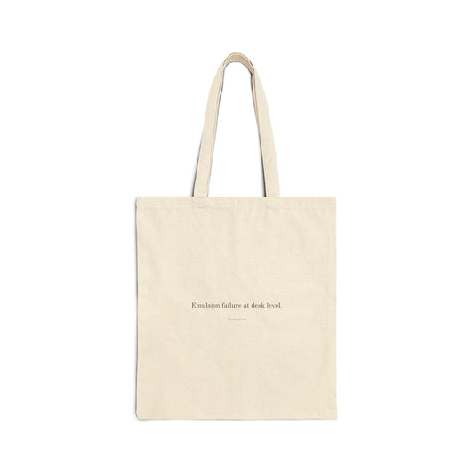 First World Supply Co. Tote — Emulsion Failure at Desk Level